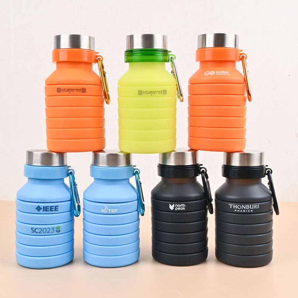 OUYADA Custom Logo 500ml Reusable BPA Free Outdoor Sports Silicone Drink Bottle Gym Kids Foldable Water Bottle